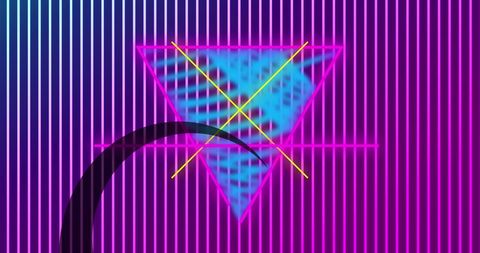 Futuristic Neon Abstract Geometry with Vibrant Colors