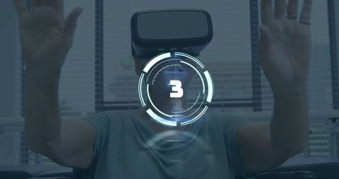 Senior Woman Engaging with Augmented Reality Technology at Home