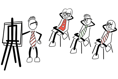 Cartoon business team on transparent background