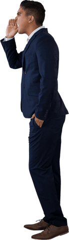 transparent businessman shouting in side profile - Download Free Stock Videos Pikwizard.com