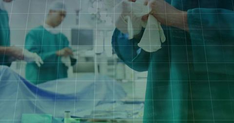 Detail of Surgical Preparation in Operating Room