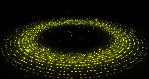 Dynamic glowing circles on black background