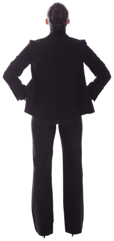 Back View of Confident Hispanic Businesswoman with Arms Akimbo on Transparent Background - Download Free Stock Videos Pikwizard.com