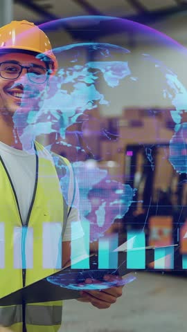 Warehouse Engineer Using Augmented Reality Inventory Dashboard for Logistics Analytics