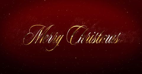 Festive Merry Christmas Message with Glitter on Red Background - Download Free Stock Images Pikwizard.com