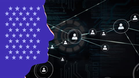 Animated Social Network Connections on Technology Background