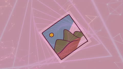 Vibrant Abstract Digital Interface with Geometric Elements