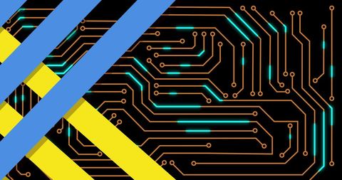 Futuristic Circuitry with Bold Diagonal Lines - Download Free Stock Images Pikwizard.com