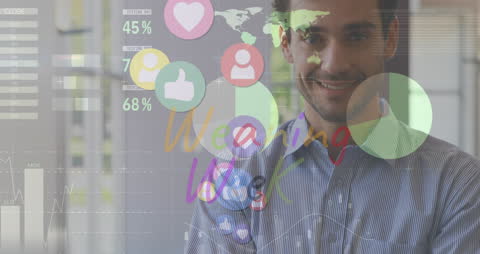 Digital Businessman Engaging with Social Media Analytics