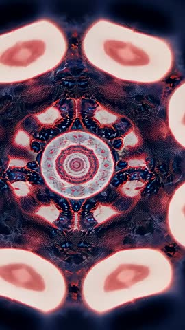 Rotating Pulsing Mandala Forming Star Vertical Kaleidoscope Animation Loop Medallion Symmetry Glow