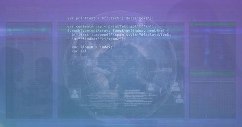 Digital Globe with Code Text Overlays Illustrating Global Data Processing - Download Free Stock Images Pikwizard.com