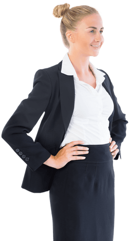 Confident Businesswoman in Professional Attire on Transparent Background