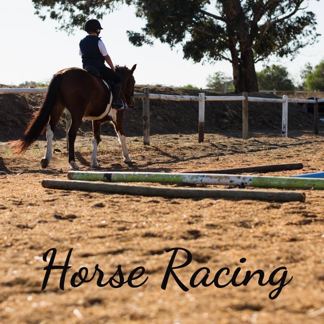 Young Equestrian Practicing Horse Riding - Download Free Stock Templates Pikwizard.com