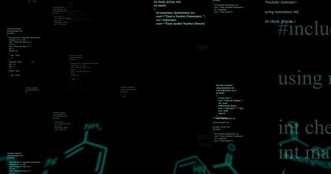 Digital Code and Molecular Structure on Black Background - Download Free Stock Images Pikwizard.com