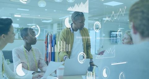 Cohesive Team Analyzing Data for Innovative Collaboration