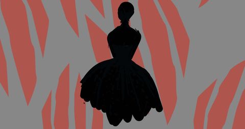 Elegant Fashion Sketch on Stylish Background with Trendy Silhouette