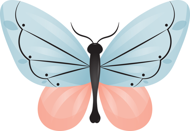 Blue Pink Butterfly Illustration on Transparent Background - Download Free Stock Videos Pikwizard.com