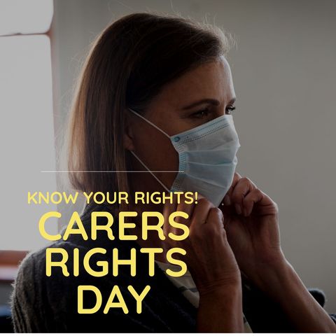 carers rights day concept showing woman wearing face mask - Download Free Stock Templates Pikwizard.com