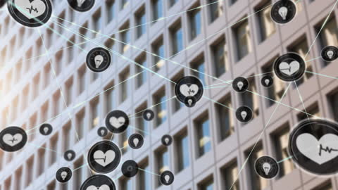 Business Network Digital Interface on Office Building