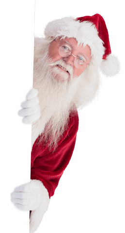 Transparent Santa Claus Peeking Out with White Background - Download Free Stock Videos Pikwizard.com
