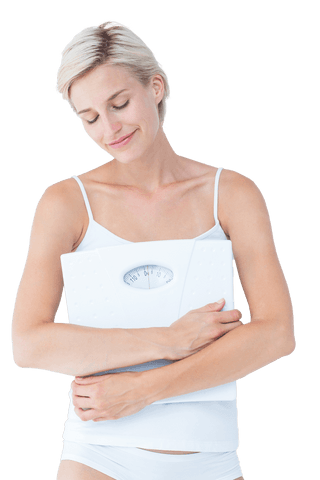 happy woman embracing bathroom scales cutting-edge approach to health lifestyle - Download Free Stock Videos Pikwizard.com