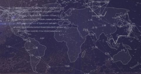 global data flow and communication network on world map - Download Free Stock Images Pikwizard.com