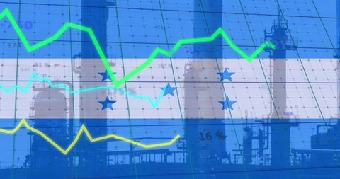 Honduras economic trends with financial graph overlay