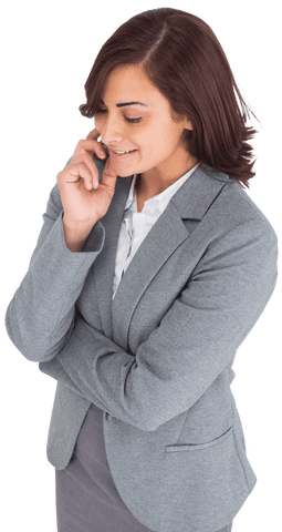 smiling caucasian businesswoman on phone, transparent background - Download Free Stock Videos Pikwizard.com