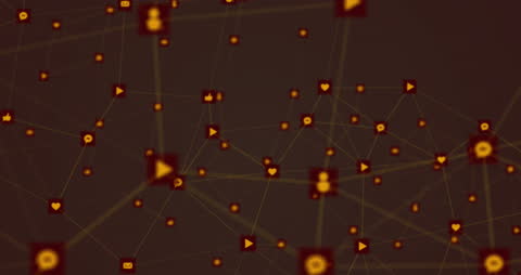 Digital Network of Social Media Icons Background