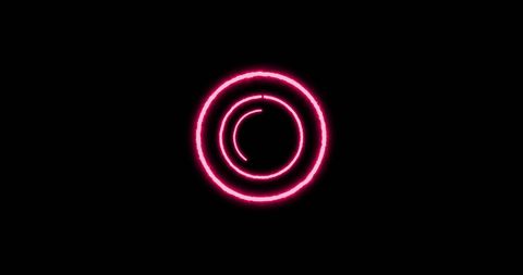 Glowing Neon Concentric Data Rings Illustration on black - Download Free Stock Images Pikwizard.com