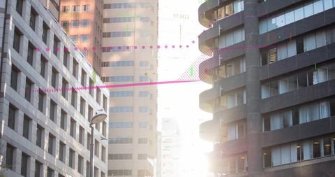 Digital Financial Data Overlay on Urban Skyscrapers Discovery