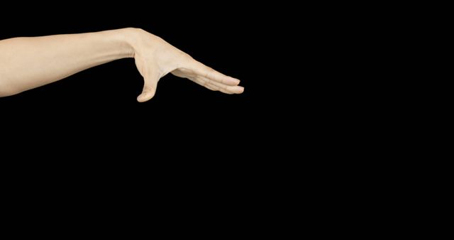 Woman's Hand Reaching Out in Gesture on Black Background - Download Free Stock Images Pikwizard.com