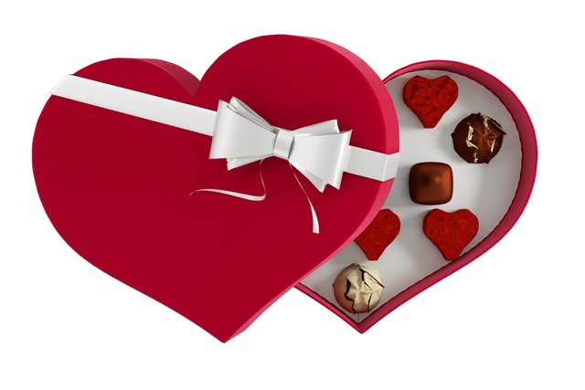 Open Heart Shaped Box of Chocolate Candy with Lid to the Side, Transparent Background - Download Free Stock Videos Pikwizard.com