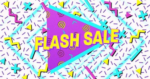 Vibrant retro pattern flash sale banner design