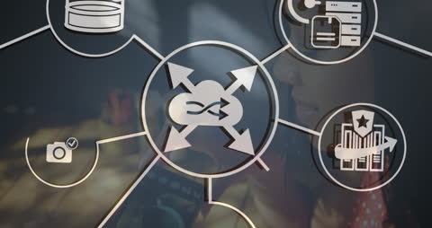 Digital Connectivity Visualization with Business Tech Elements