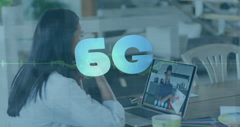 Remote Work Video Call Highlighting Future 6G Technology