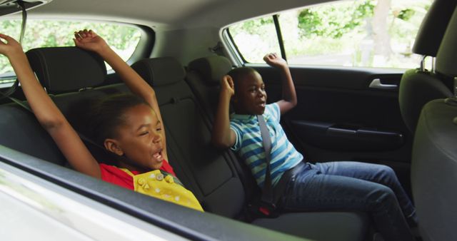 Children Enjoying Car Ride with Excitement - Download Free Stock Images Pikwizard.com