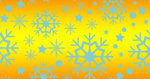 Festive Snowflakes on Vibrant Yellow Background