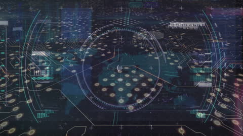 Digital Network Cloud Security Concept with Holographic Interface