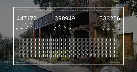 Modern Two-Level Wooden Pergola Overlooking Poolside Terrace