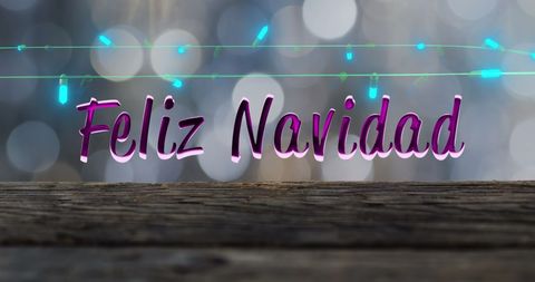 Festive Feliz Navidad Message on Wooden Background