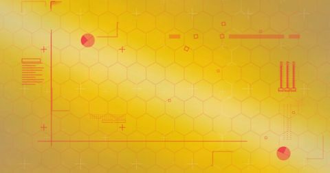 Yellow data hexagon background for technology and computing projects