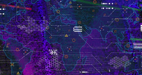 Digital Data Processing with World Map Overlay