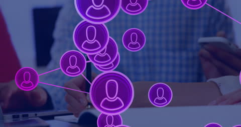 Digital Networking Concept with Futuristic Technology Icons