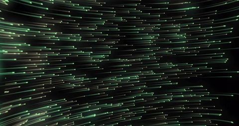 Flowing Green Luminescent Streaks in Cybernetic Space