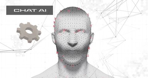 Futuristic ai interface with digital human concept