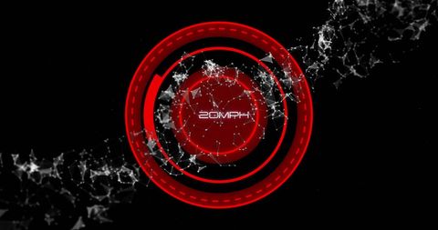 Futuristic digital analysis mesh with speed dial concept