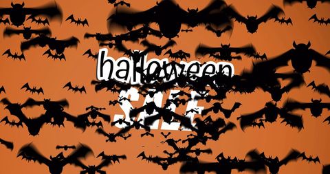 Halloween Celebration Illustrated with Flying Bats