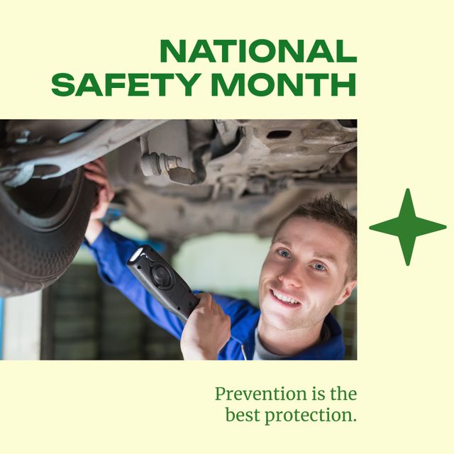 National Safety Month: Mechanic Repairing Car in Workshop - Download Free Stock Templates Pikwizard.com