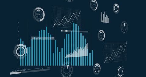 digital financial charts and graphs on navy background - Download Free Stock Images Pikwizard.com